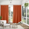 Exclusive Home Curtains Solid Tab Top Light-filtering Set Of 2 Outdoor Curtain Panel In Orange