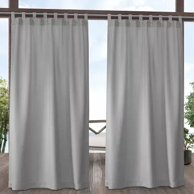 Exclusive Home Curtains Solid Tab Top Light-filtering Set Of 2 Outdoor Curtain Panel In Yellow