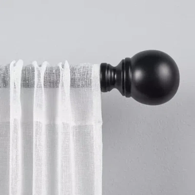 Exclusive Home Curtains Sphere 1 In Adjustable Curtain Rod In Black