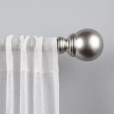 Exclusive Home Curtains Sphere 1 In Adjustable Curtain Rod In Silver