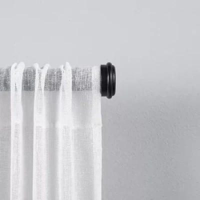 Exclusive Home Curtains Topper 1 In Adjustable Curtain Rod In Black