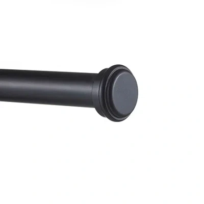 Exclusive Home Curtains Topper 1 In Adjustable Curtain Rod In Black