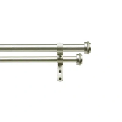 Exclusive Home Curtains Topper/topper Double Double Curtain Rod In Silver