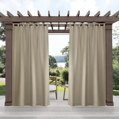 Exclusive Home Curtains Town And Country Cabana Solid Grommet Top Light-filtering Set Of 2 Outdoor Curtain Panel In Neutral