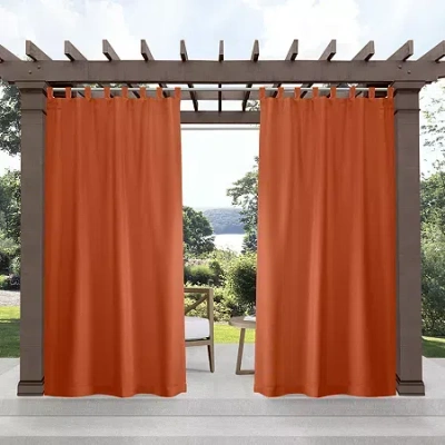 Exclusive Home Curtains Town And Country Cabana Solid Grommet Top Light-filtering Set Of 2 Outdoor Curtain Panel In Orange