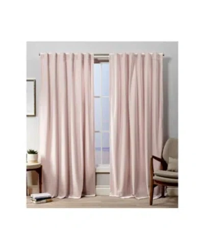 Exclusive Home Curtains Velvet Heavyweight Hidden Tab Top Curtain Panel Pair, 52" X 84" In Pink