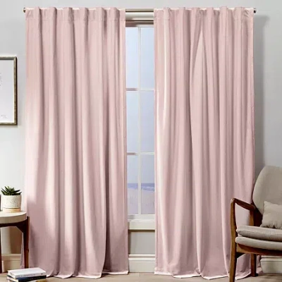 Exclusive Home Curtains Velvet Tab Top Light-filtering Set Of 2 Curtain Panel In Pink