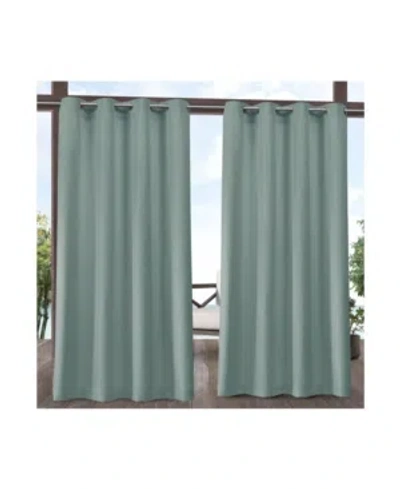 Exclusive Home Delano Indoor/outdoor Grommet Top Curtain Panel Pair, 54" X 108" In Lightpaste