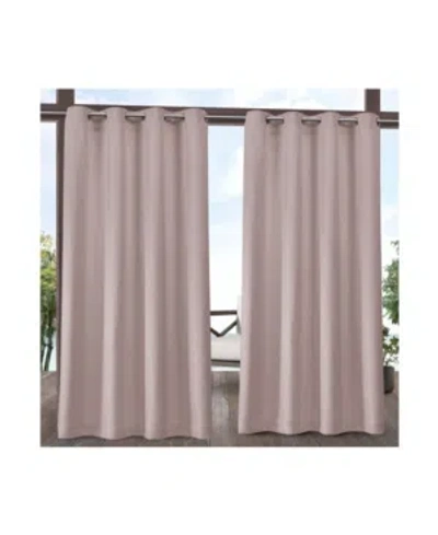 Exclusive Home Delano Indoor/outdoor Grommet Top Curtain Panel Pair, 54" X 108" In Pink