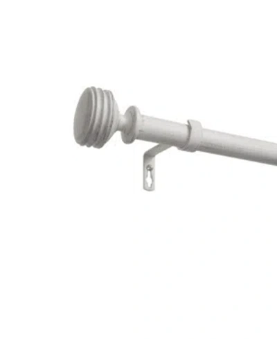Exclusive Home Duke 1" Curtain Rod And Coordinating Finial Set, Adjustable 36"-72" In White