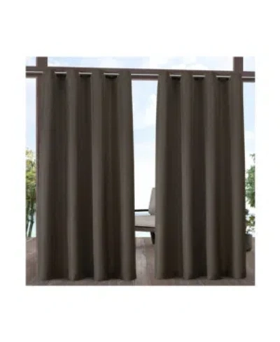 Exclusive Home Indoor/outdoor Solid Cabana Grommet Top Curtain Panel Pair, 54" X 84" In Dark Brown