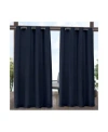 Exclusive Home Indoor/outdoor Solid Cabana Grommet Top Curtain Panel Pair, 54" X 96" In Navy