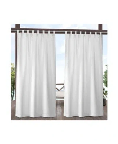 Exclusive Home Indoor/outdoor Solid Cabana Tab Top Curtain Panel Pair, 54" X 120" In White