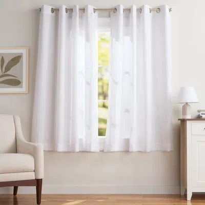 Exclusive Home Loha Gt Aaliyah Solid Color Semi-sheer Grommet Curtain Panels In Winter White