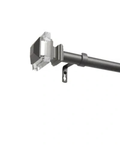 Exclusive Home Prism 1" Curtain Rod And Coordinating Finial Set, Adjustable 66"-120" In Grey