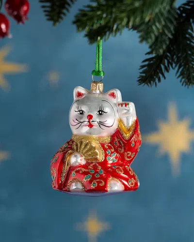 Exclusive Lady Maneki-neko Christmas Ornament In Multi