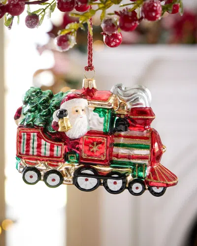 Exclusive Locomotive Train With Santa And Snowman Christmas Ornament In Multi
