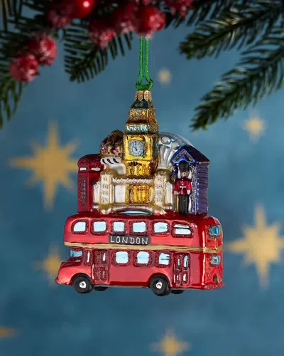Exclusive London Double-decker Bus Christmas Ornament In Red