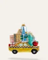 Exclusive Nyc Taxi With Buildings Christmas Ornament In Multi