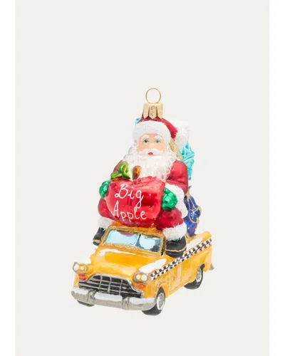Exclusive Santa Claus Ride Glass Ornament In Multi