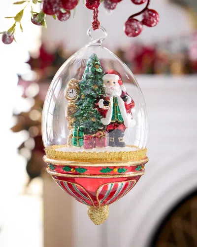 Exclusive Santa In Dome Christmas Ornament In Multi