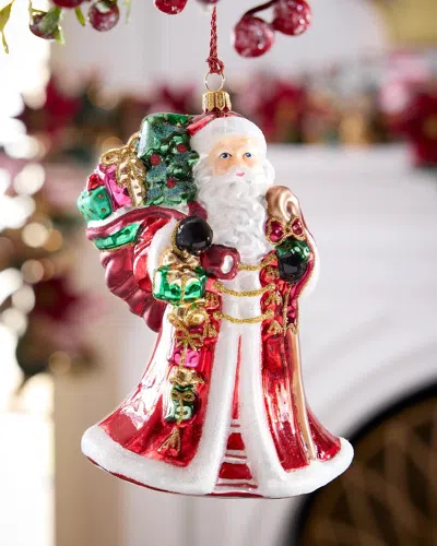 Exclusive Santa With Sack Of Presents Christmas Ornament In Multi