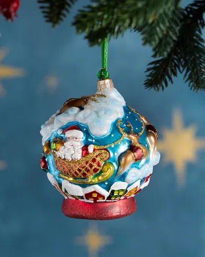 Exclusive Snowglobe With Santa Christmas Ornament In Multi