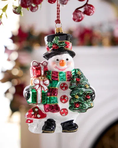 Exclusive Snowman With Gifts And Tree Christmas Ornament In Multi