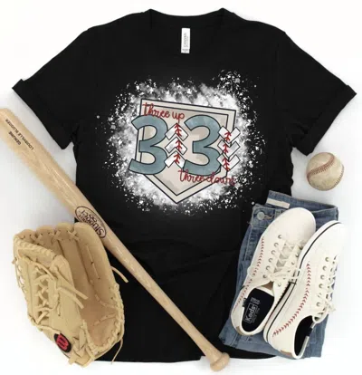 Exclusive Thredz 3 Up 3 Down Baseball Tee In Black