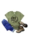 Exclusive Thredz Camo Smiley Tee In Army Green In Green