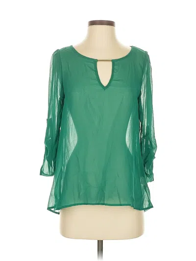 Pre-owned Excuse Me Miss 3/4 Sleeve Blouse In Green