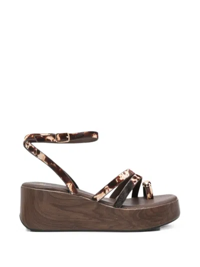 Exe' Animal-print Wedge Sandals In Animal Print