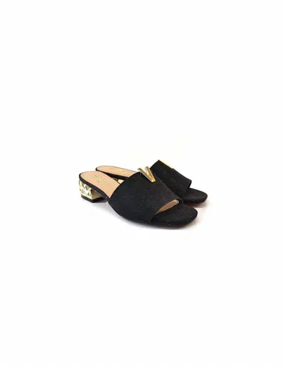 Exe' Black Glitter Sandal