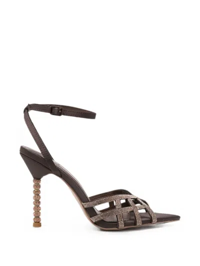 Exe' Crystal-embellished Cage-strap Sandals In Animal Print