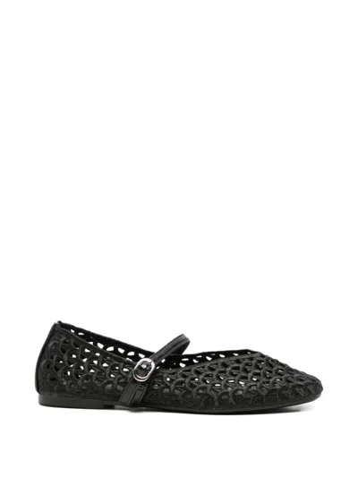 Exe' Cut-out Buckle-fastening Ballet Flats In Black