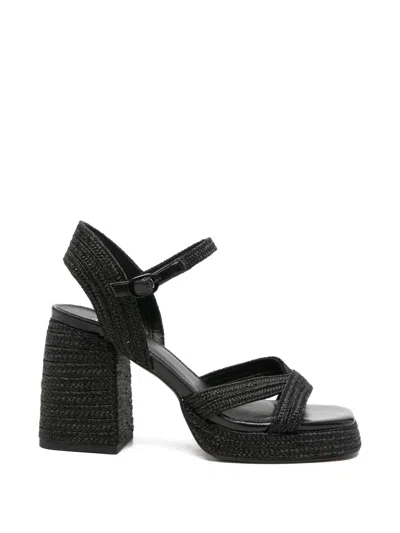 Exe' Havana Platform Sandals In Black