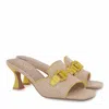 Exe' Lucia Raffia Beige Sandal In Yellow