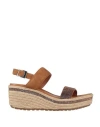 Exe' Woman Espadrilles Camel Size 8 Soft Leather, Textile Fibers In Beige