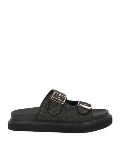 Exe' Exè Woman Sandals Black Size 11 Textile Fibers