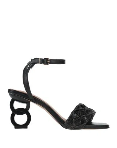Exe' Woman Sandals Black Size 6 Textile Fibers