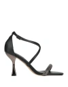 Exe' Woman Sandals Black Size 8 Textile Fibers In Black