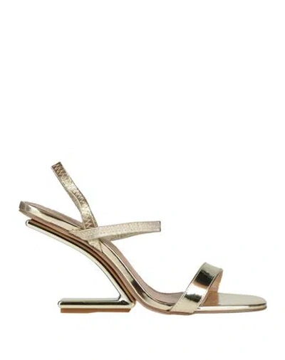 Exe' Woman Sandals Gold Size 10 Textile Fibers