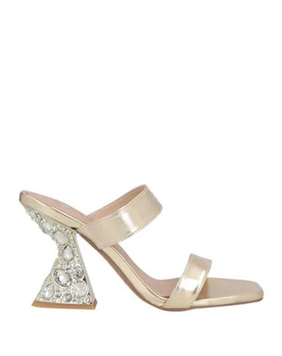 Exe' Woman Sandals Gold Size 7 Textile Fibers