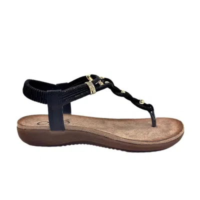 Exe' Women's 009 Flat Wedge Sandal In Black