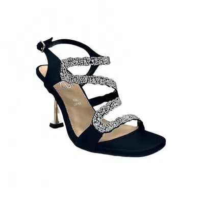 Exe' Women's Alberta Sandals In Black With Silver Stones In Multi