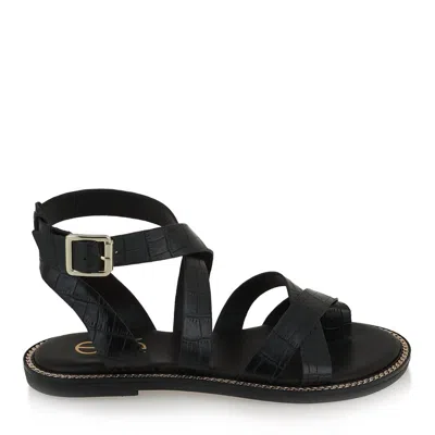 Exe' Women's Alexia Flat Strappy Sandal In Black In Multi