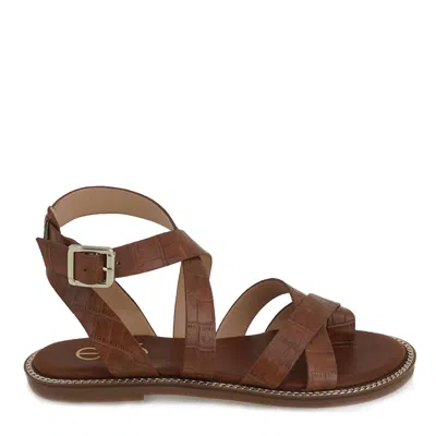 Exe' Women's Alexia-100 Flat Strappy Sandal In Tan In Brown