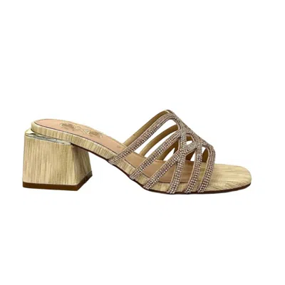 Exe' Women's Carmen Block Heeled Evening Sandal In Gold