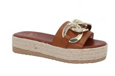 Exe' Women's Chain Wedge Sandal In Tan In Brown