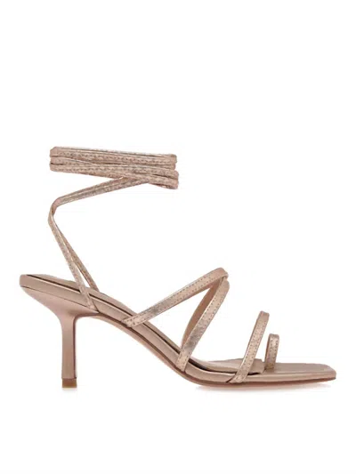 Exe' Women's Cindy 672 Low Heel Strap Sandal In Champagne In Neutral